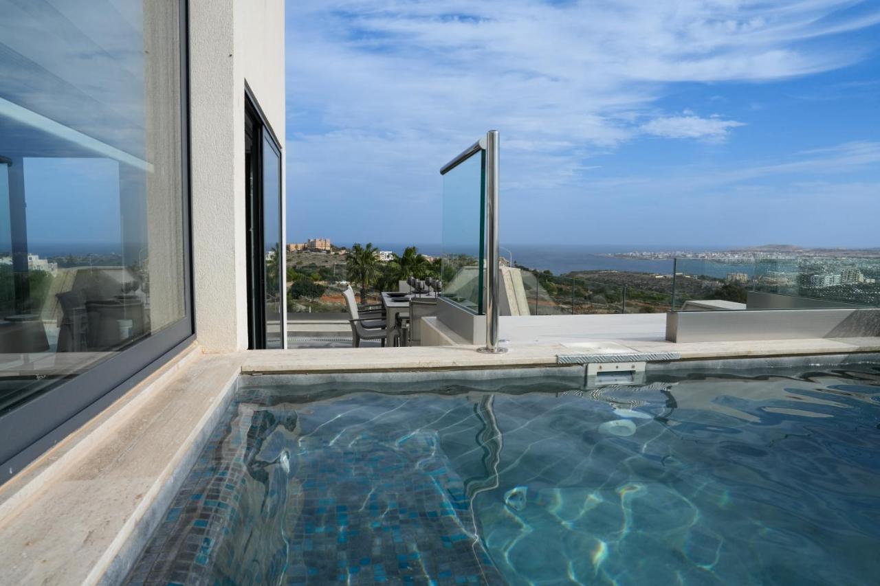 Апартаменти Lux Sea&Country Views With Pool Мелліха Екстер'єр фото
